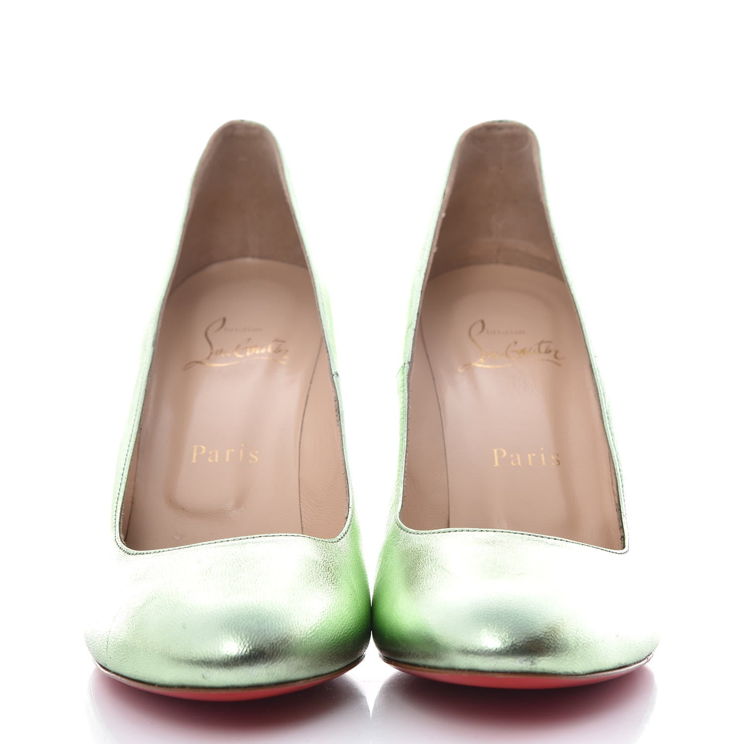 Christian Louboutin Metallizzato Nappa Fifi 80 Pumps 38 Verde 2 of 12