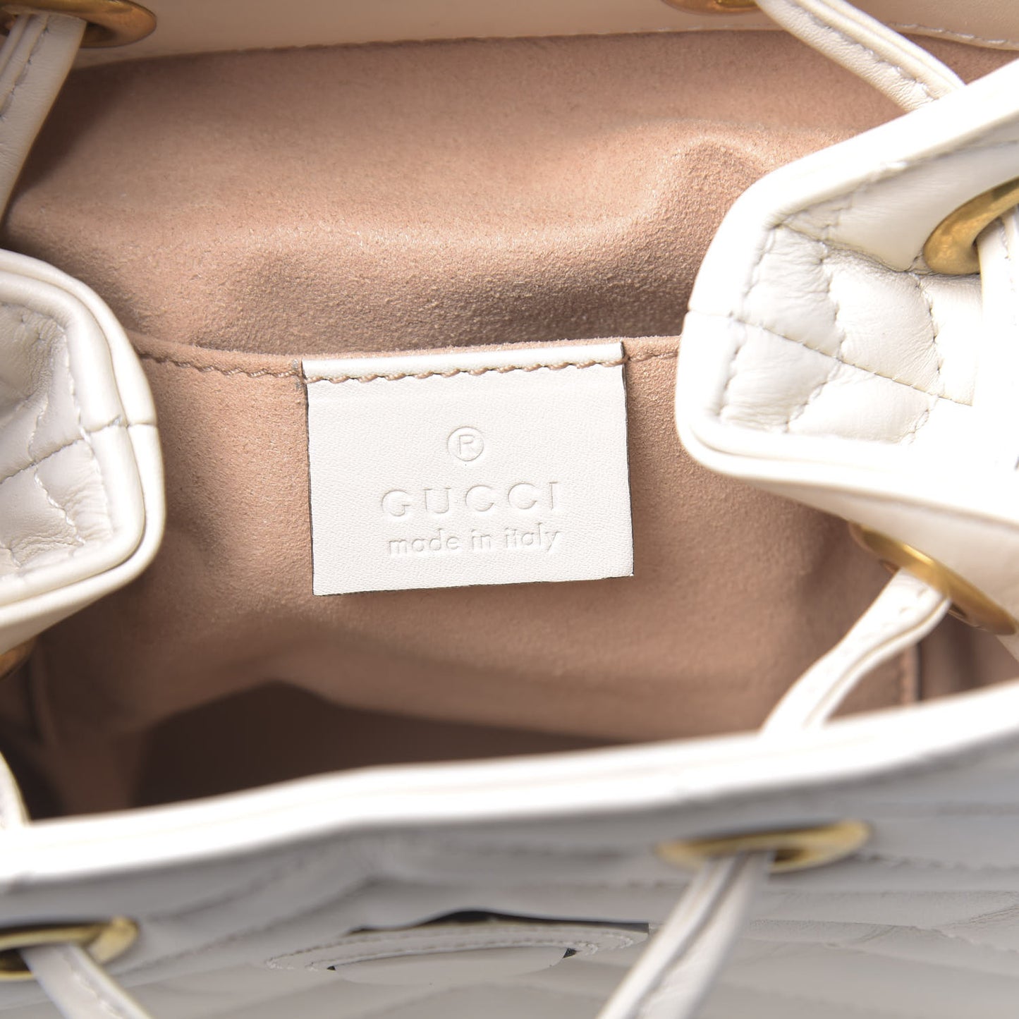 Calfskin Matelasse GG Marmont Flap Backpack White