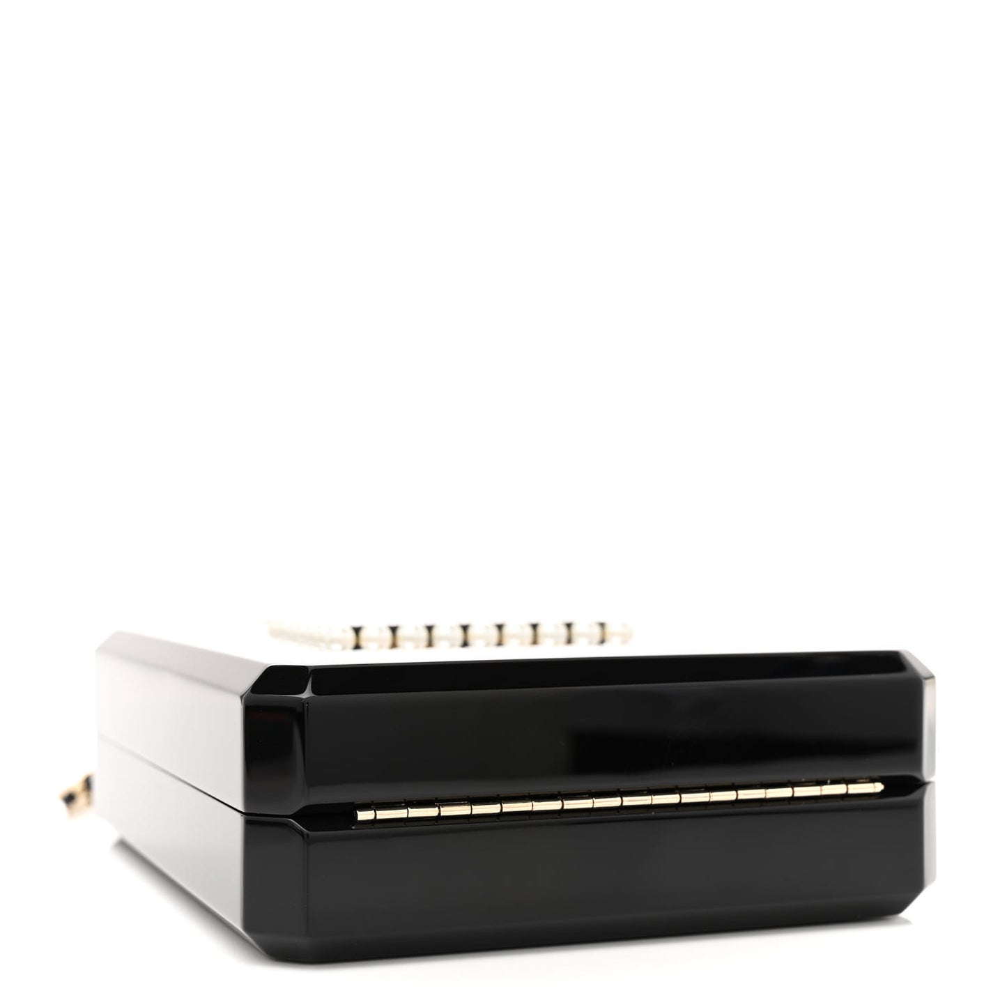 Plexiglass Perfume Bottle Clutch Black Gold
