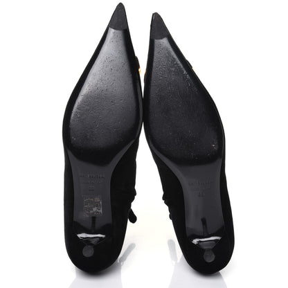 Balenciaga Velvet BB Pointy Toe Ankle Booties 38 Black Vintage 5 of 14