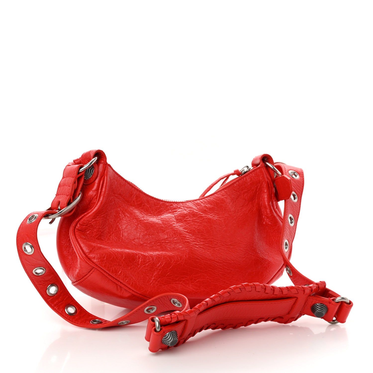 Balenciaga Agneau Arena Le Cagole Shoulder Bag XS Tomato Red 4 of 13