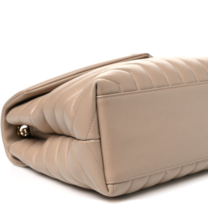 Saint Laurent Calfskin Y Quilted Monogram Medium Loulou Chain Satchel Dark Beige 9 of 11