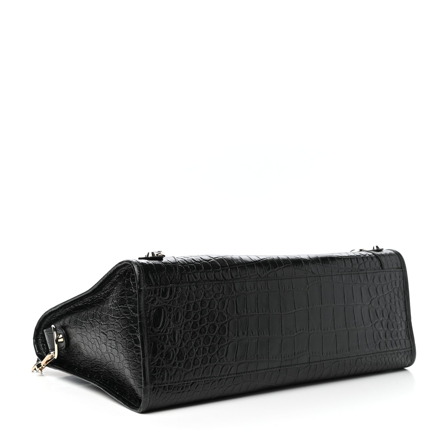 Balenciaga Calfskin Crocodile Embossed Classic Hardware City Black 4 of 10
