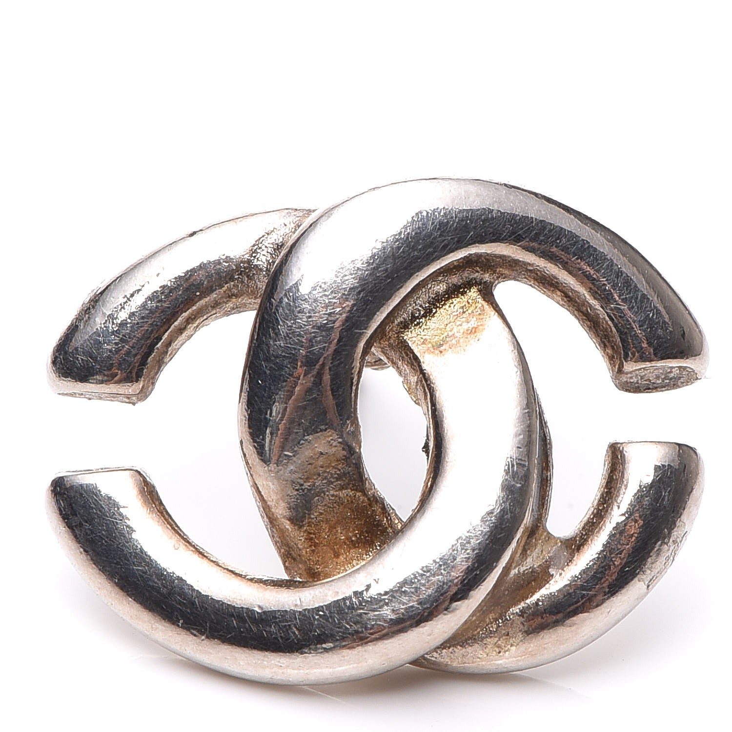 Chanel Metal CC Earrings Silver 7 of 9