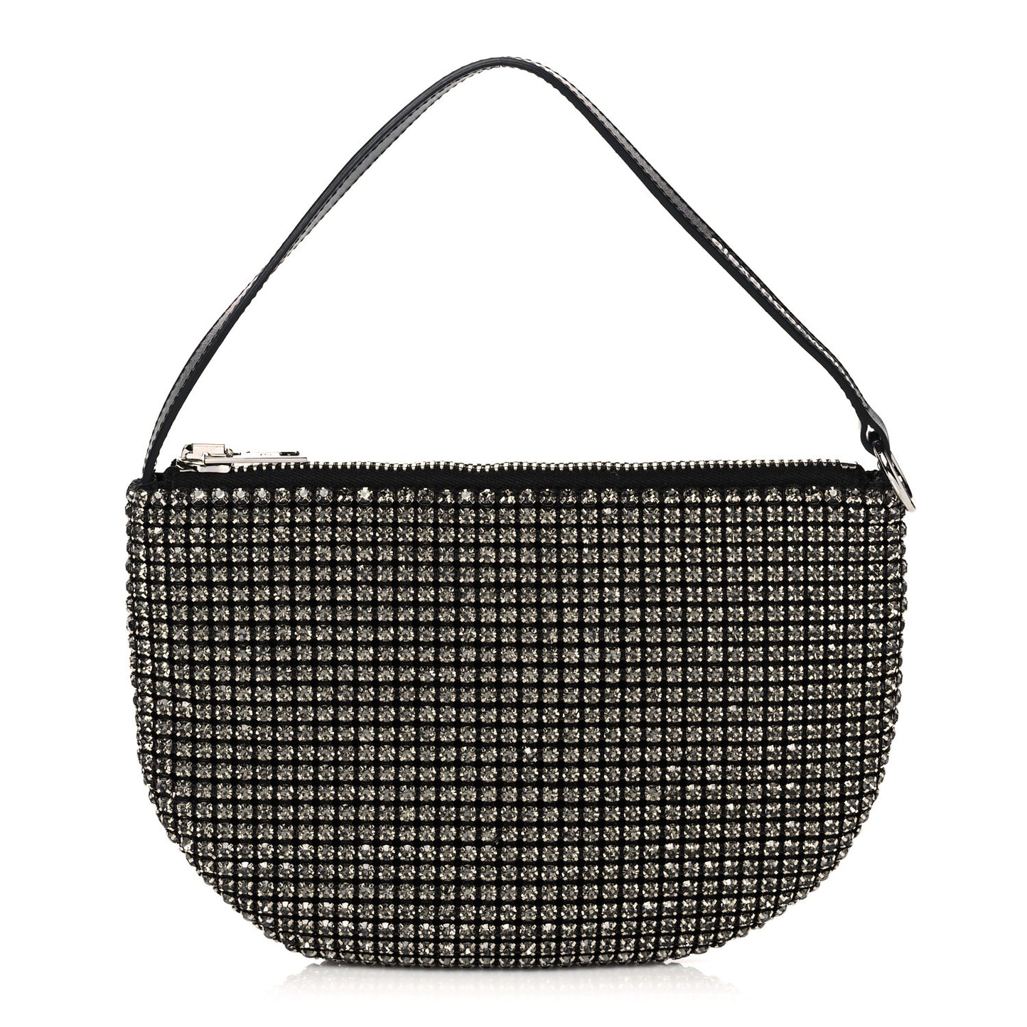 Mesh Crystal Wanglock Fortune Cookie Bag Black