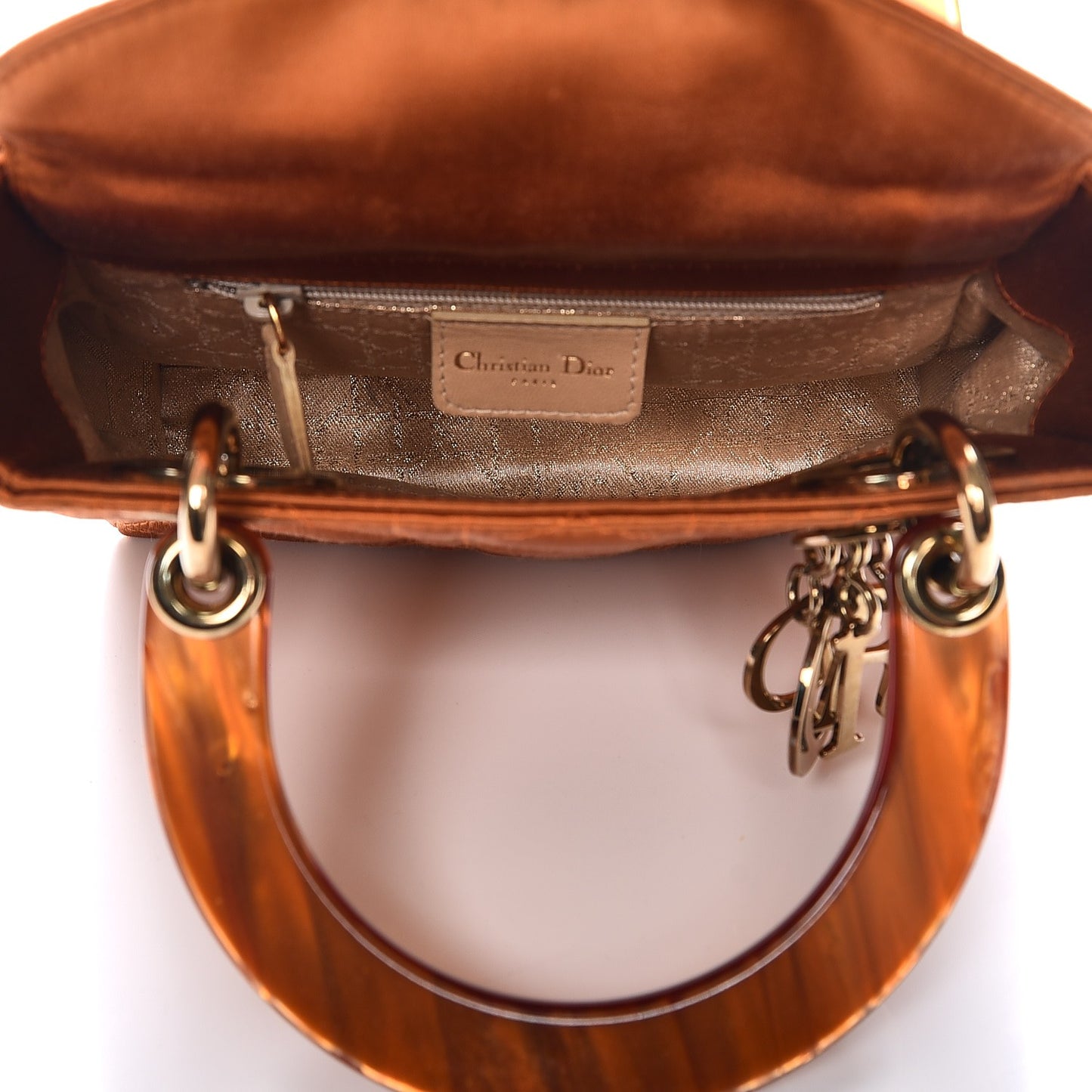 Satin Cannage Mini Lady Dior Orange