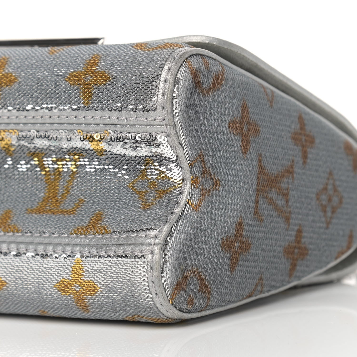 Louis Vuitton Sequins Monogram Twist Shoulder Bag PM Gold Silver 10 of 13