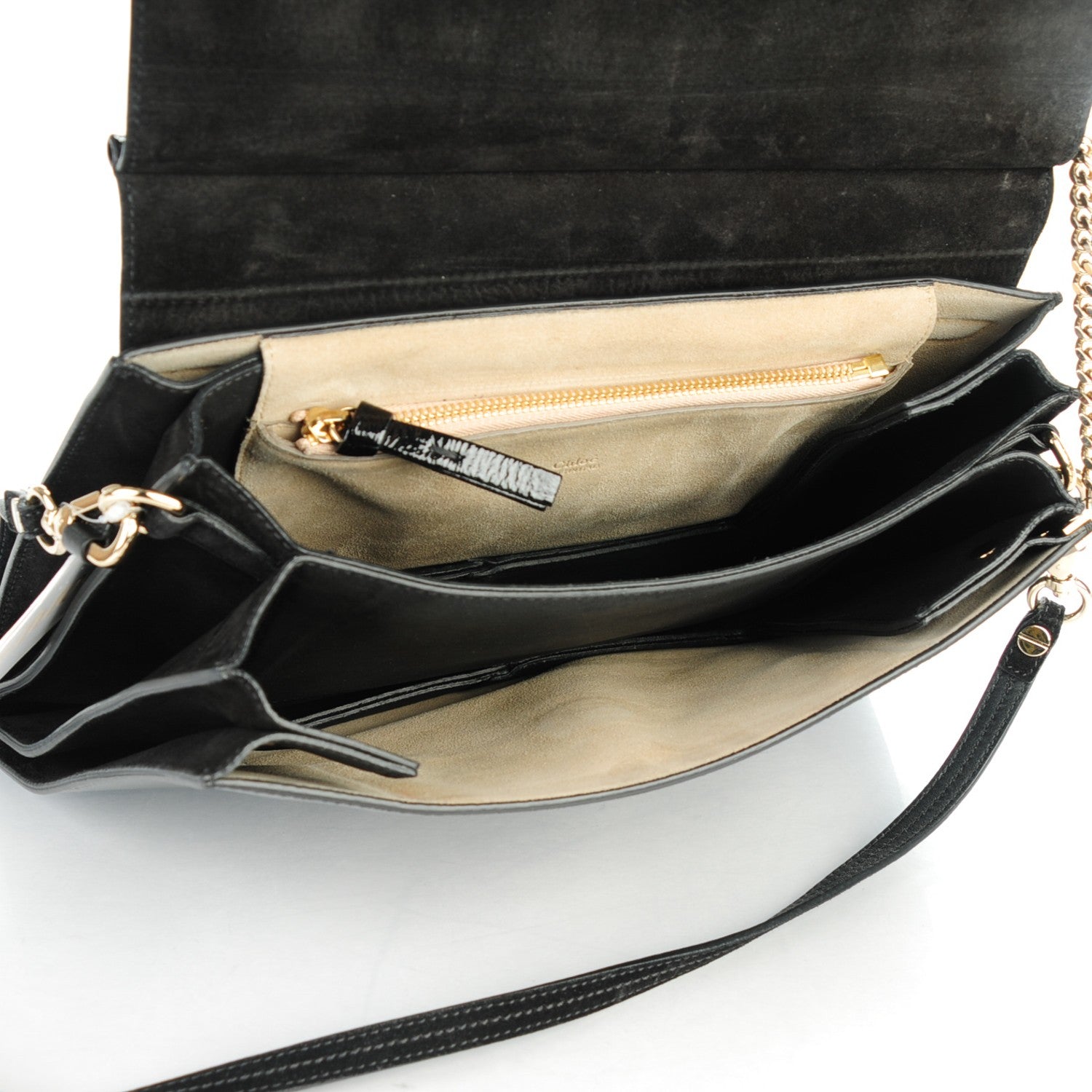 Chloe Patent Medium Faye Shoulder Bag Black 5 of 8