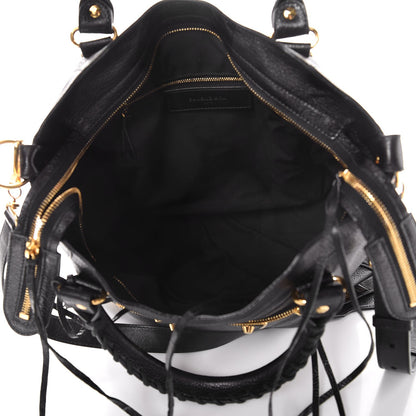 Balenciaga Chevre Gold Metallic Edge Hardware Velo Black 7 of 7