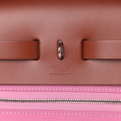 Hermes Military Toile Vache Hunter Herbag Zip Retourne PM 31 Bubblegum 7 of 14