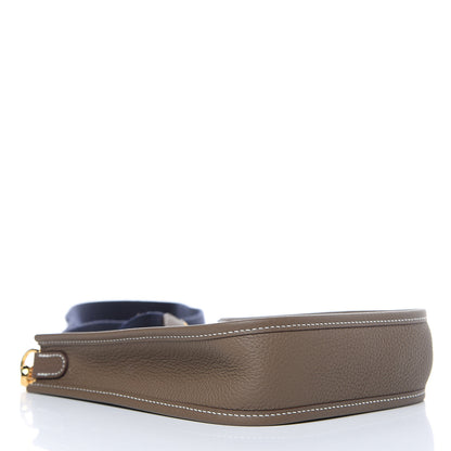 Hermes Taurillon Clemence Amazone Evelyne TPM Etoupe Bleu Indigo 4 of 10