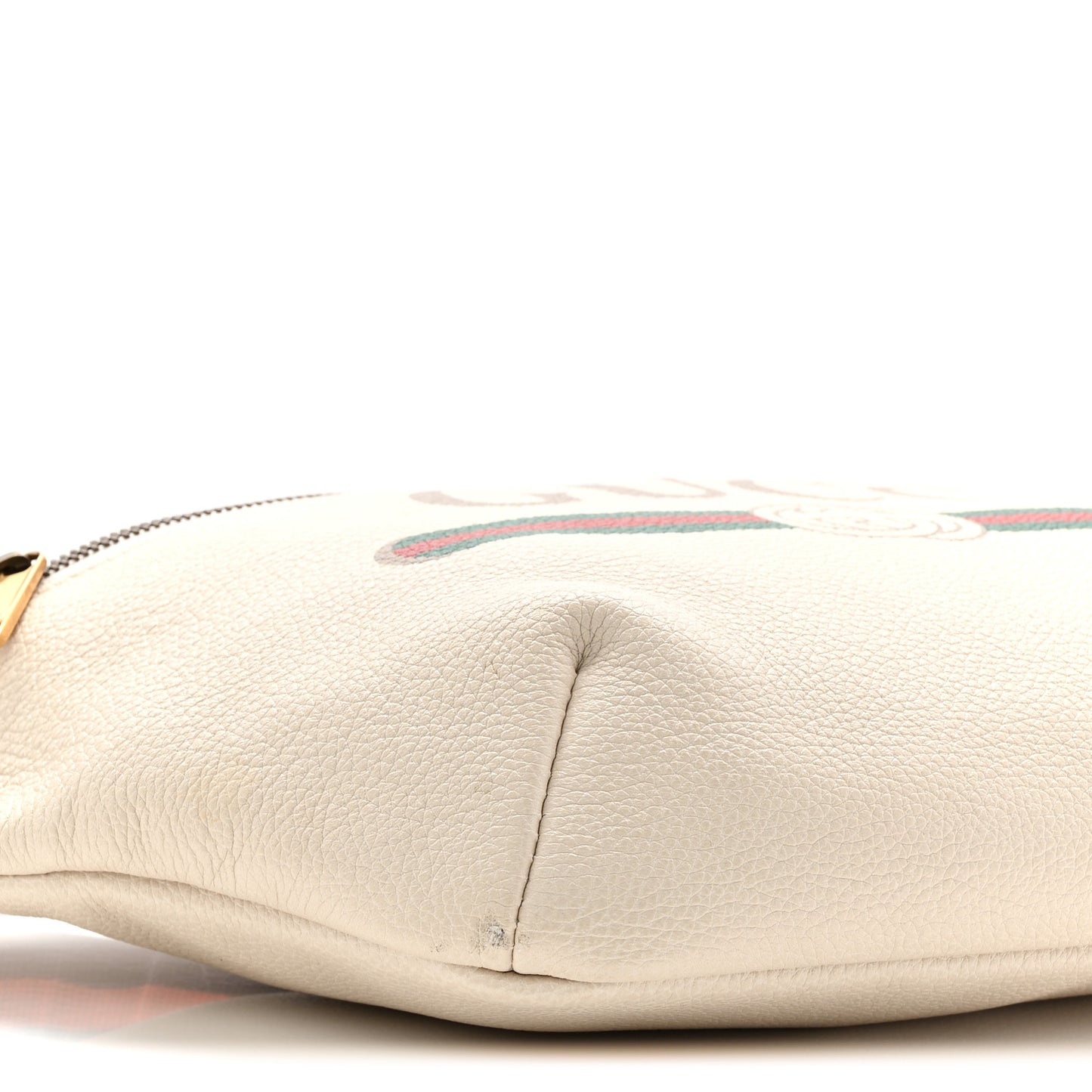 Grained Calfskin Logo Belt Bag White