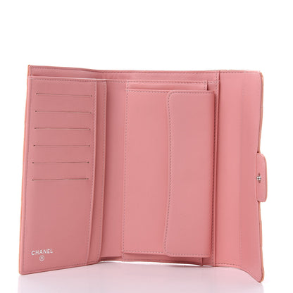 Chanel Patent Quilted Long Flap Wallet Pink 5 of 13