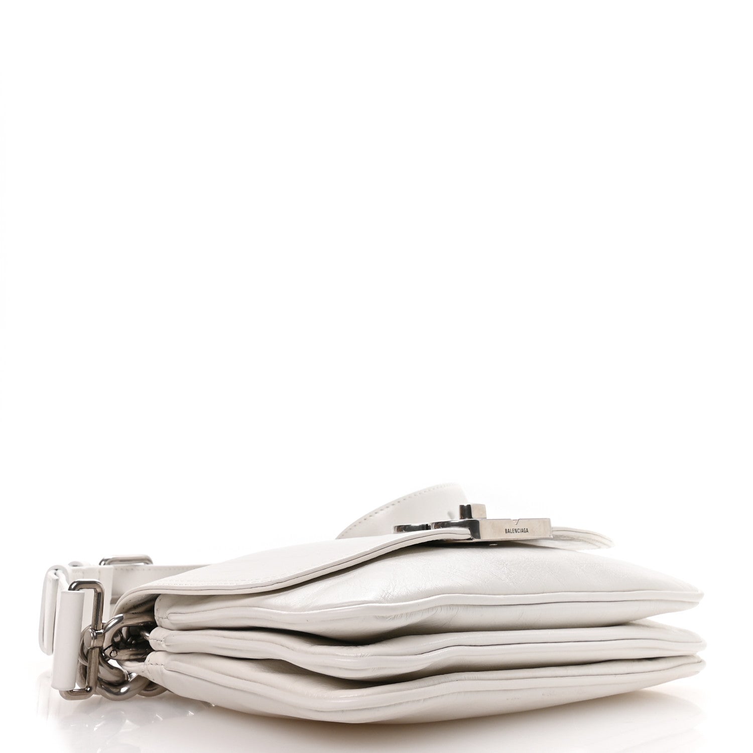 Balenciaga Peach Calfskin Small BB Soft Flap Bag Optic White 4 of 10