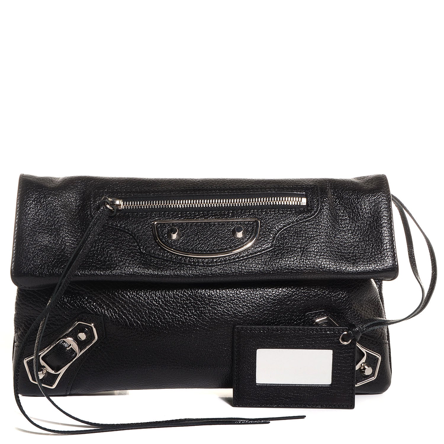 Balenciaga Chevre Metallic Edge Classic Silver Hardware Envelope Clutch Black 1 of 9