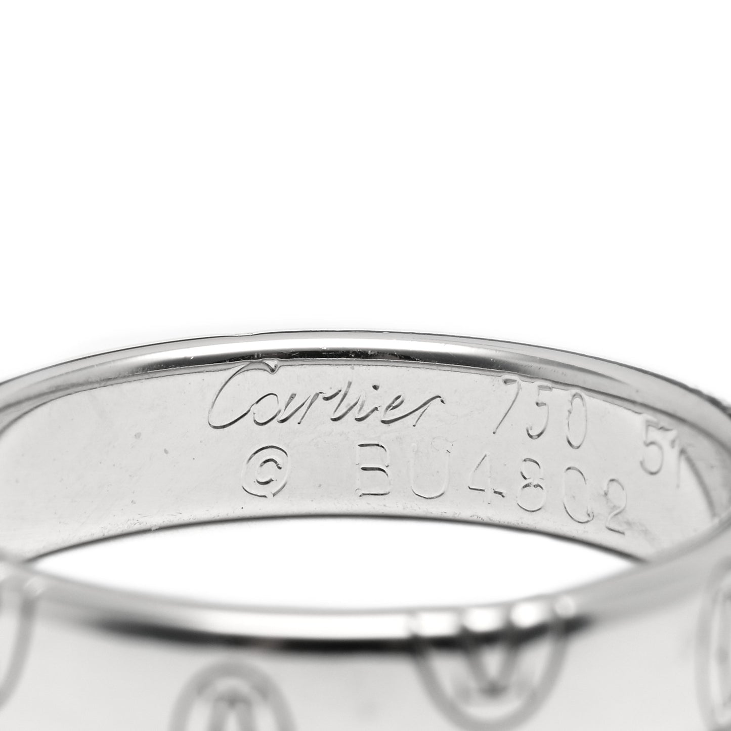 18K White Gold 4mm Happy Birthday Band Ring 51 5.75
