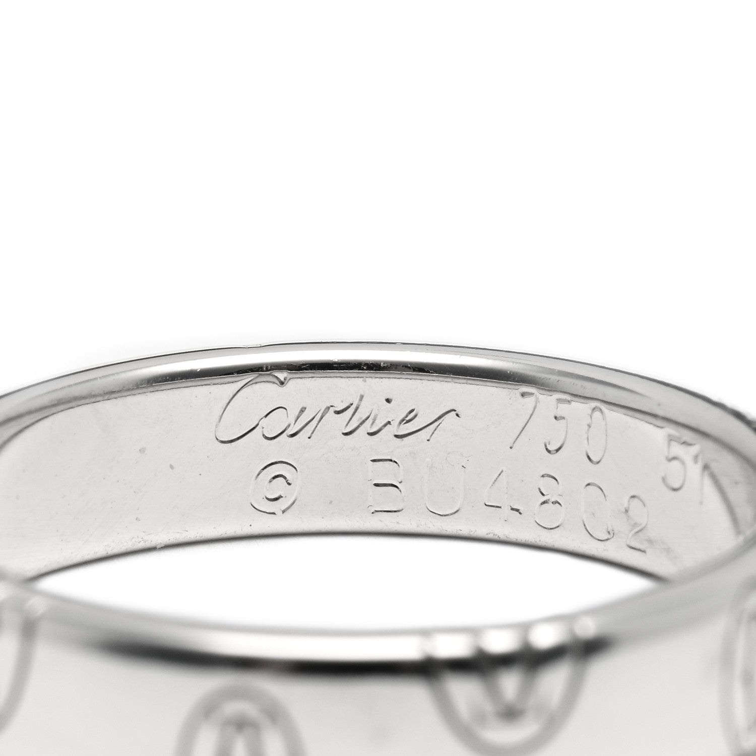 Cartier 18K White Gold 4mm Happy Birthday Band Ring 51 5.75 3 of 3
