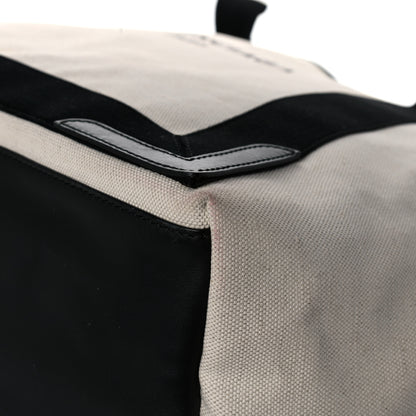 Balenciaga Cotton Canvas Calfskin M Navy Cabas Natural Black 9 of 16