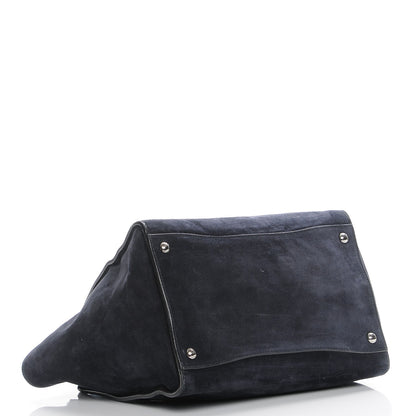 Prada Suede Scamosciato Twin Pocket Tote Blue 5 of 8