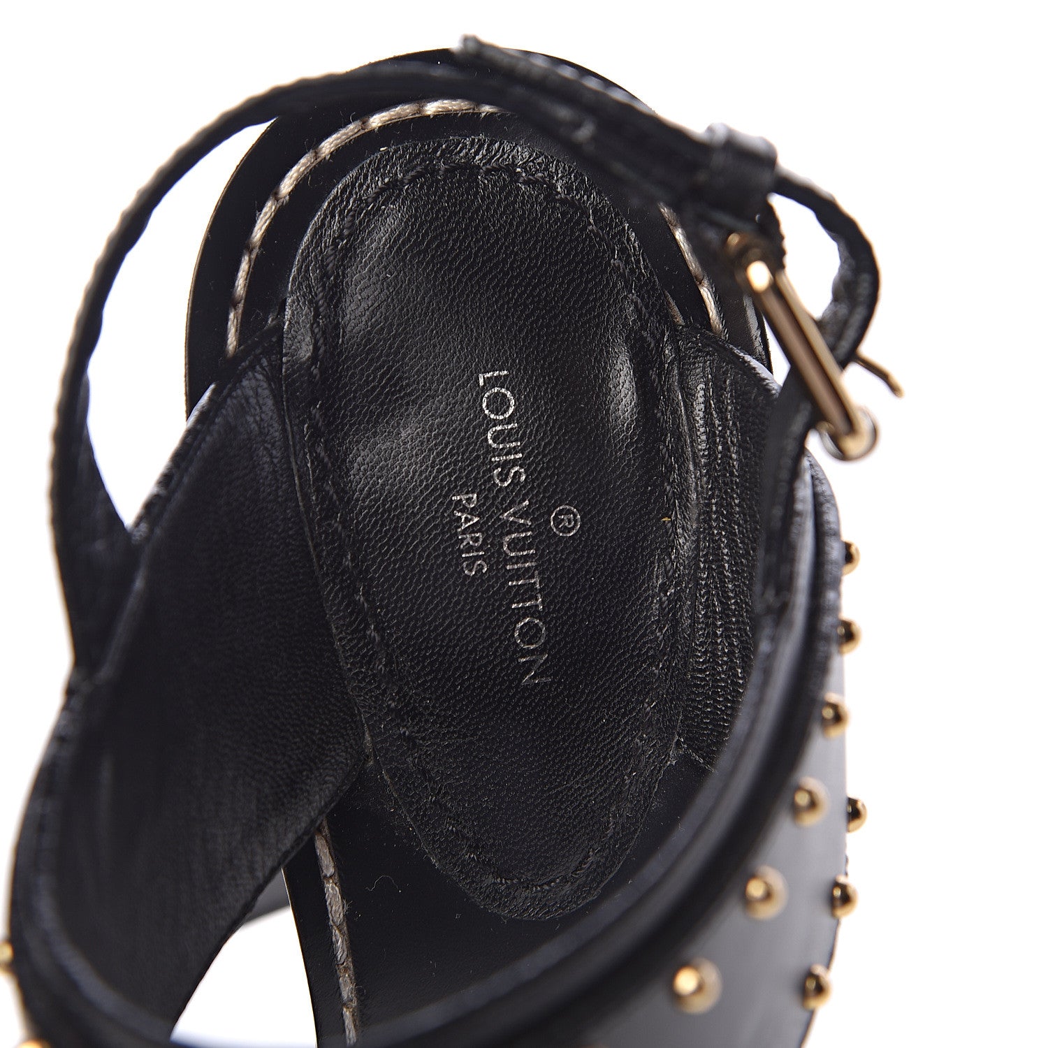 Louis Vuitton Calfskin Monogram Nomad Heeled Sandals 39 Black 10 of 16