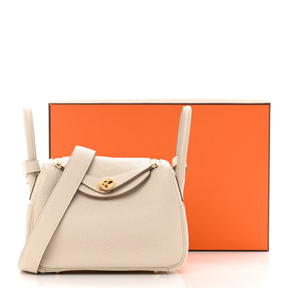 Hermes Taurillon Clemence Mini Lindy 20 Craie 11 of 11