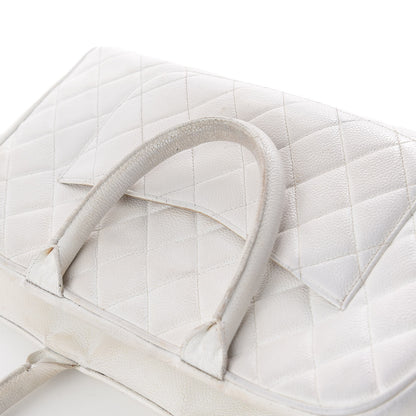 Chanel Caviar Quilted Large Bowler White 13 of 18