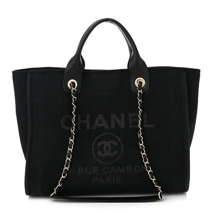 Chanel Mixed Fibers Small Deauville Tote Blue 1 of 11