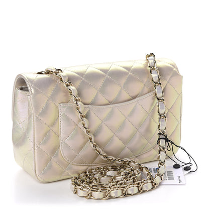 Chanel Iridescent Lambskin Quilted Mini Rectangular Flap Ivory 3 of 11
