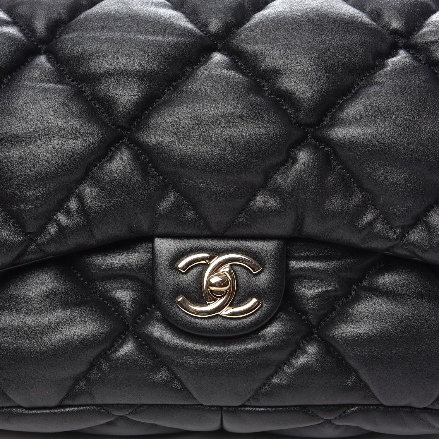 Chanel Calfskin Quilted Large Bubbly Flap Black 11 of 11