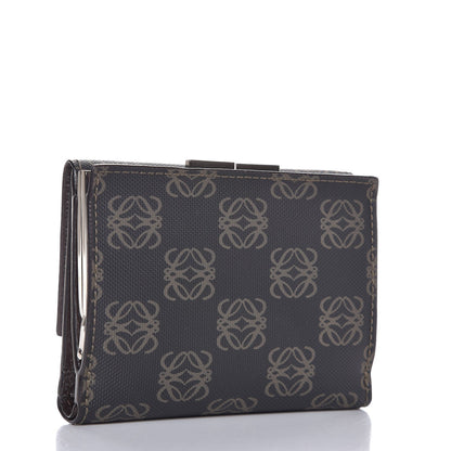 Loewe Coated Canvas Cowhide Anagram Logo Trifold Wallet Dark Brown 3 of 8