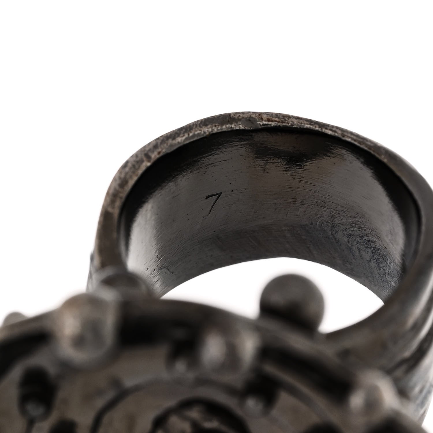Saint Laurent Metal Ring 54 7 Gunmetal Black 4 of 5