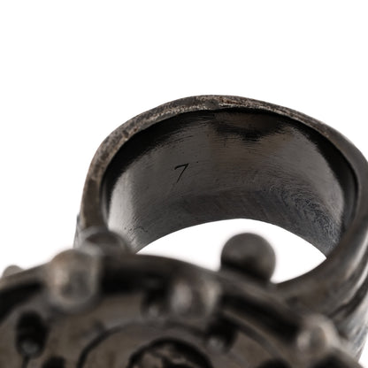 Saint Laurent Metal Ring 54 7 Gunmetal Black 4 of 5