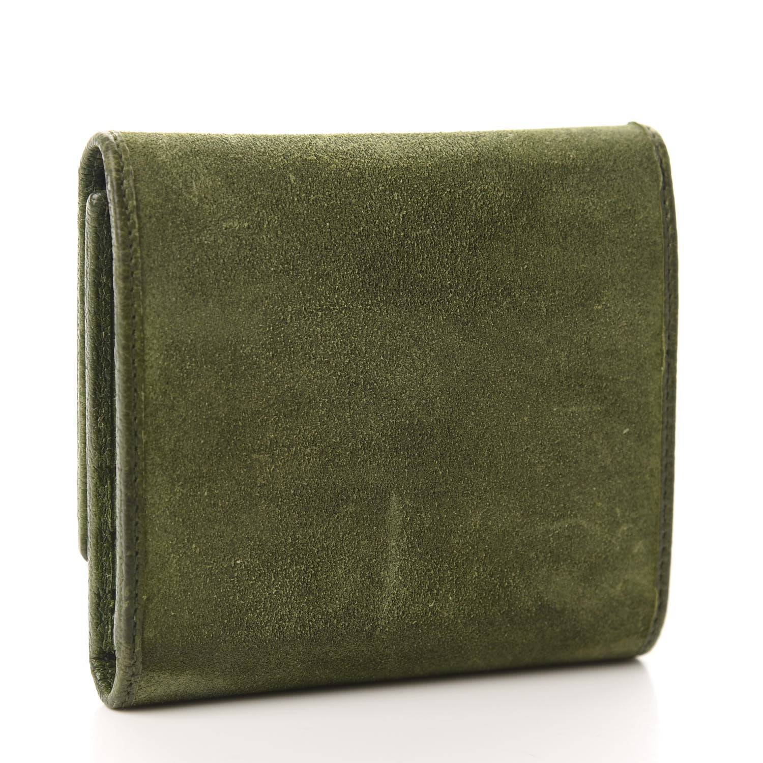 Gucci Suede Hasler Compact Wallet Green 3 of 8