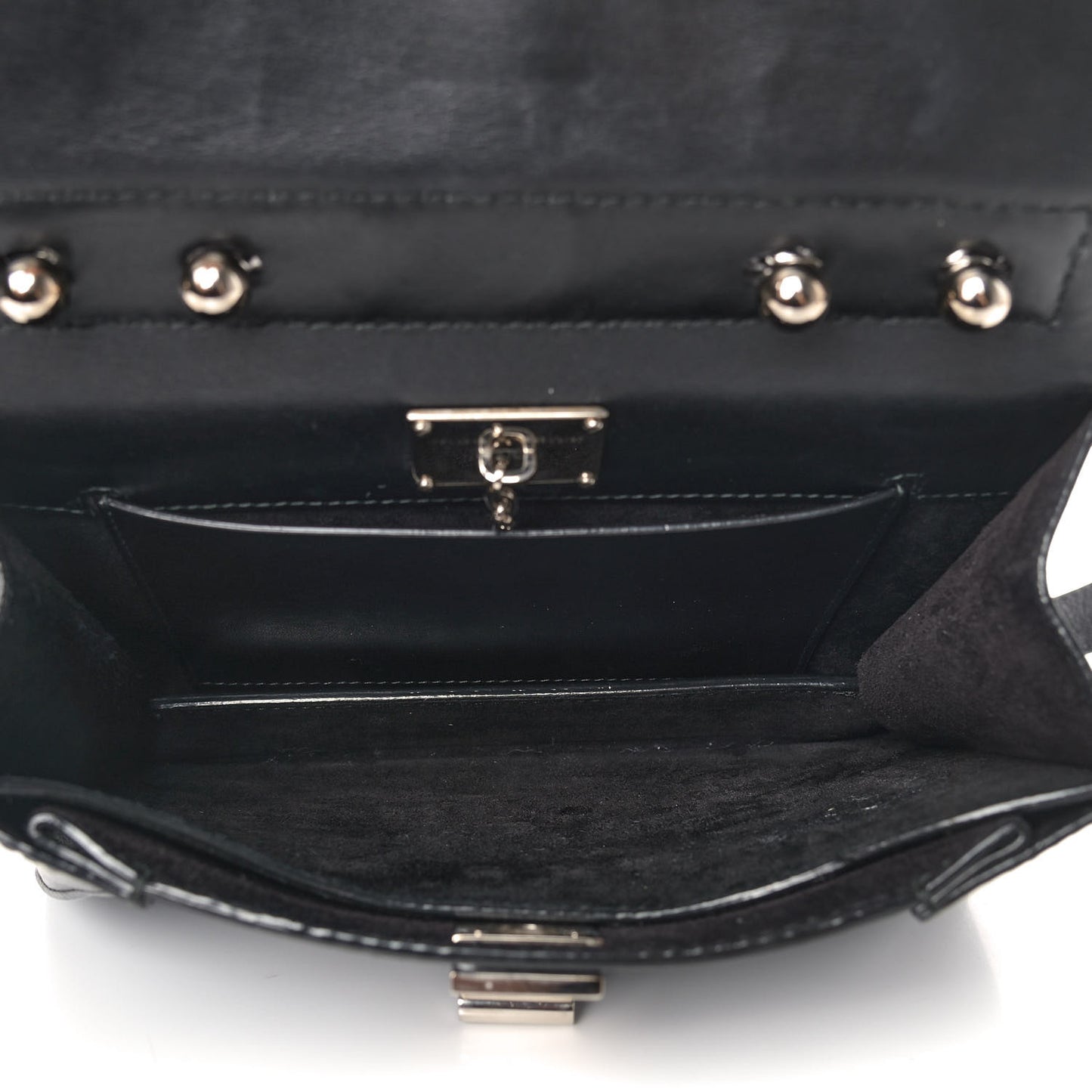 Calfskin Small Hava Top Handle Bag Black