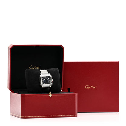 Cartier Stainless Steel Diamond Bezel 35mm Santos de Cartier Automatic Watch Blue 5 of 5