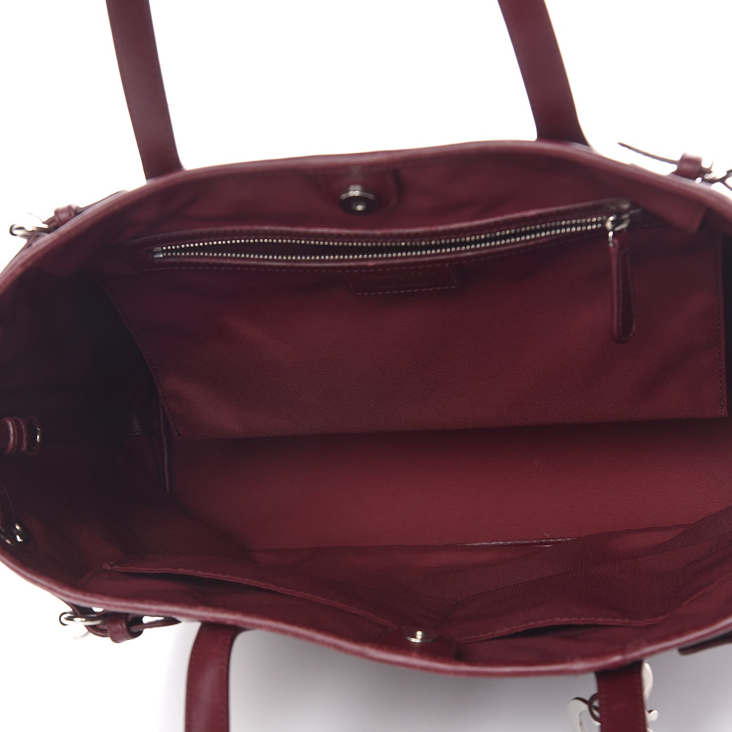 Christian Dior Coated Canvas Cannage Medium Panarea Tote Burgundy 5 of 15