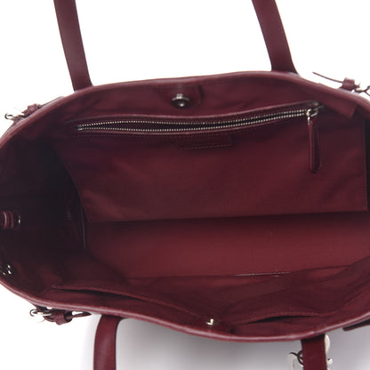 Christian Dior Coated Canvas Cannage Medium Panarea Tote Burgundy 5 of 15