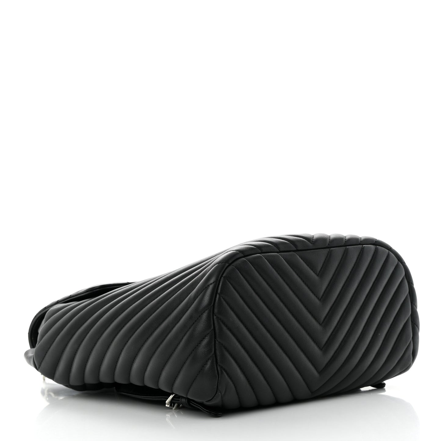 Calfskin Chevron Quilted Large Urban Spirit Backpack Black