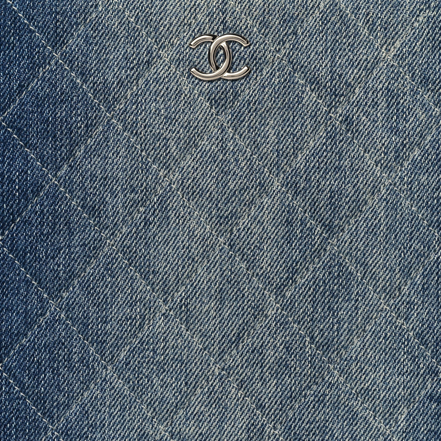 Chanel Denim Pocket Medium Cosmetic Case Blue 8 of 9
