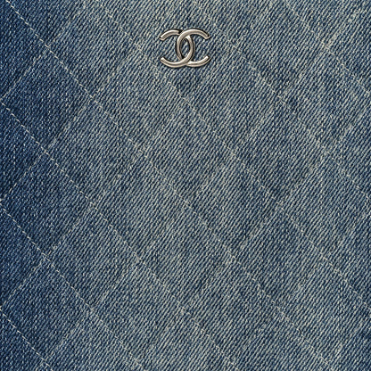 Chanel Denim Pocket Medium Cosmetic Case Blue 8 of 9