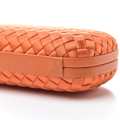 Bottega Veneta Satin Intreccio Knot Clutch Orange 11 of 11