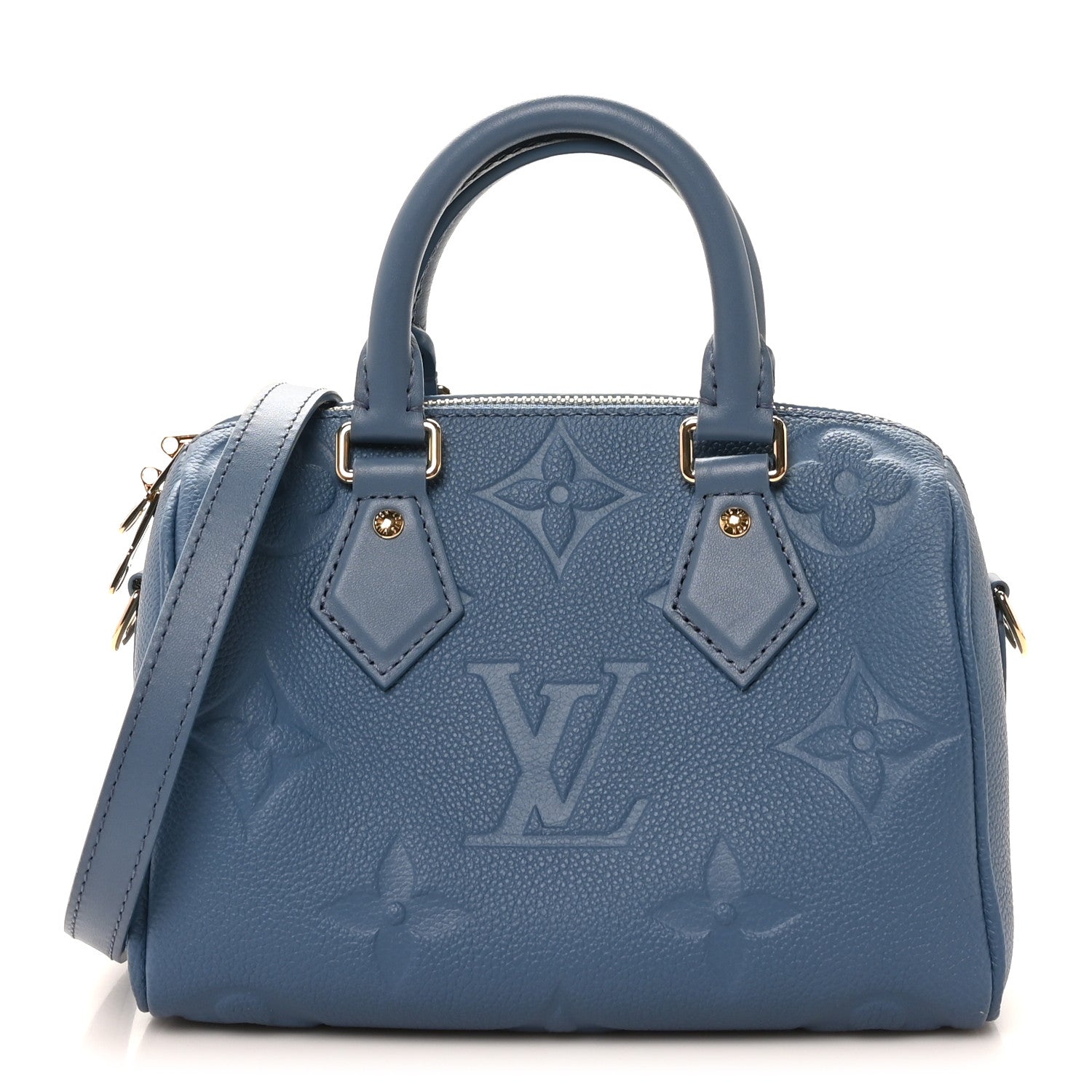 Louis Vuitton Metallic Empreinte Monogram Giant Speedy Bandouliere 20 Navy Nacre 1 of 10