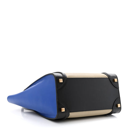 Celine Elephant Calfskin Suede Micro Tri-Color Luggage Sand 4 of 10