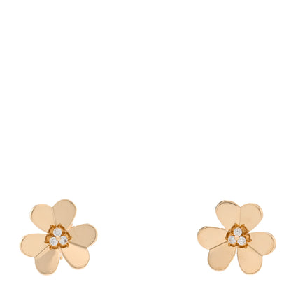 Van Cleef & Arpels 18K Yellow Gold Diamond Large Frivole Earrings 1 of 5