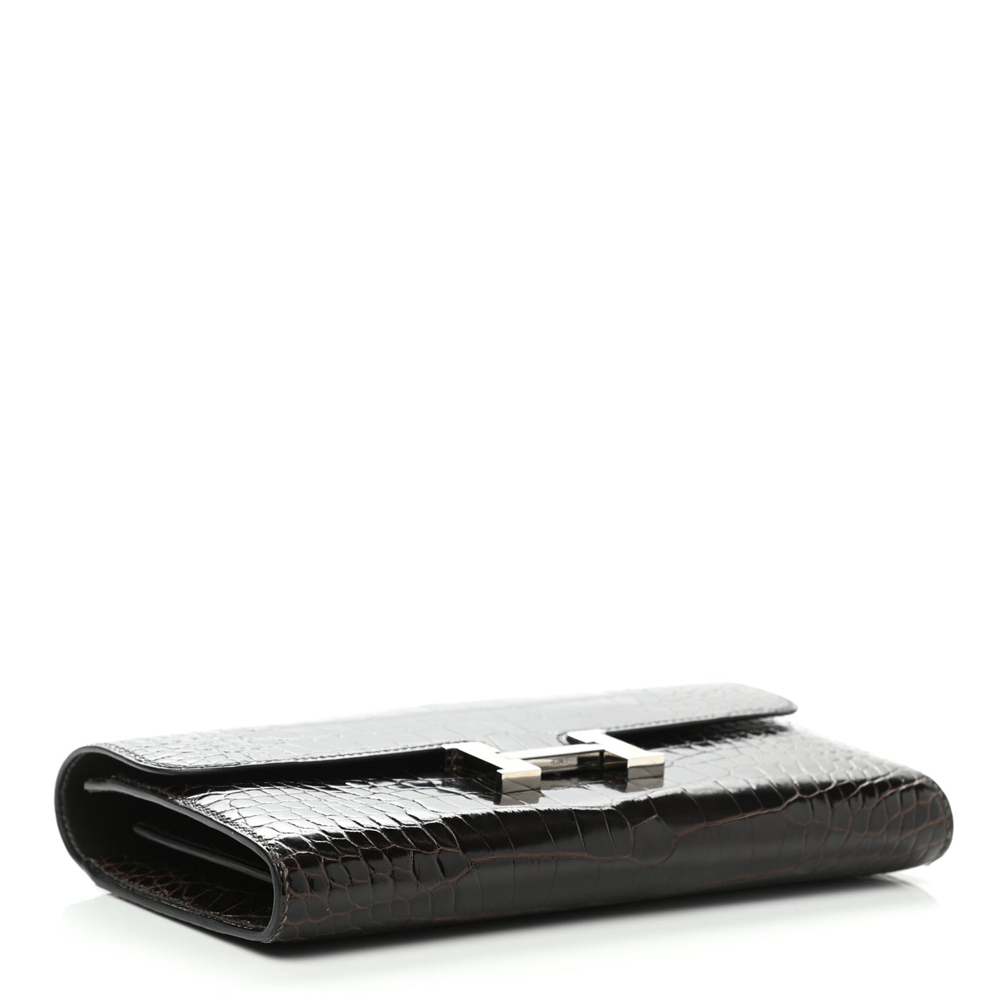 Shiny Alligator Constance Long Wallet Macassar