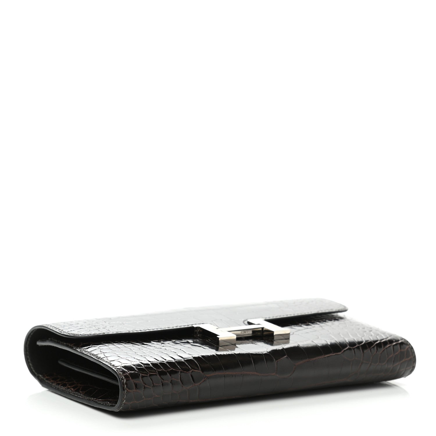 Hermes Shiny Alligator Constance Long Wallet Macassar 4 of 9