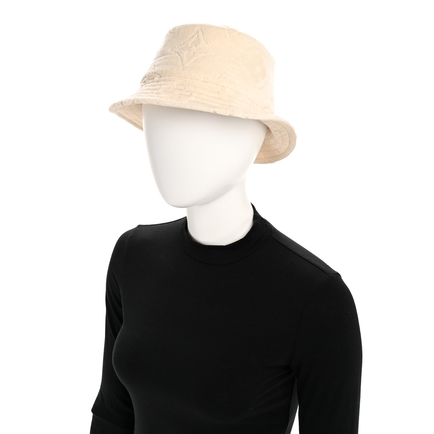 Cotton Jacquard Monogram LVacation Reversible Hat S White