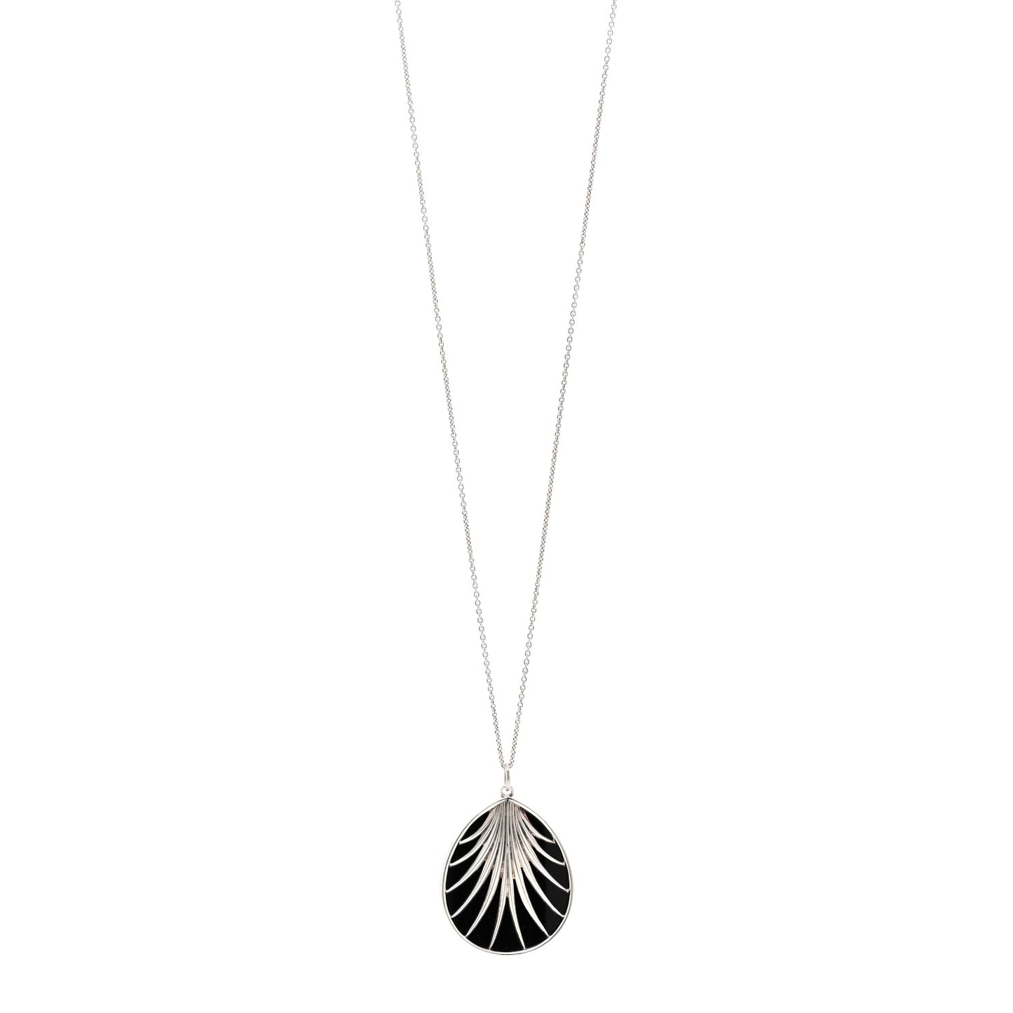 Sterling Silver Black Onyx Paloma Picasso Villa Palm Pendant Necklace