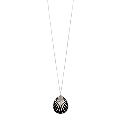 Tiffany Sterling Silver Black Onyx Paloma Picasso Villa Palm Pendant Necklace 1 of 5