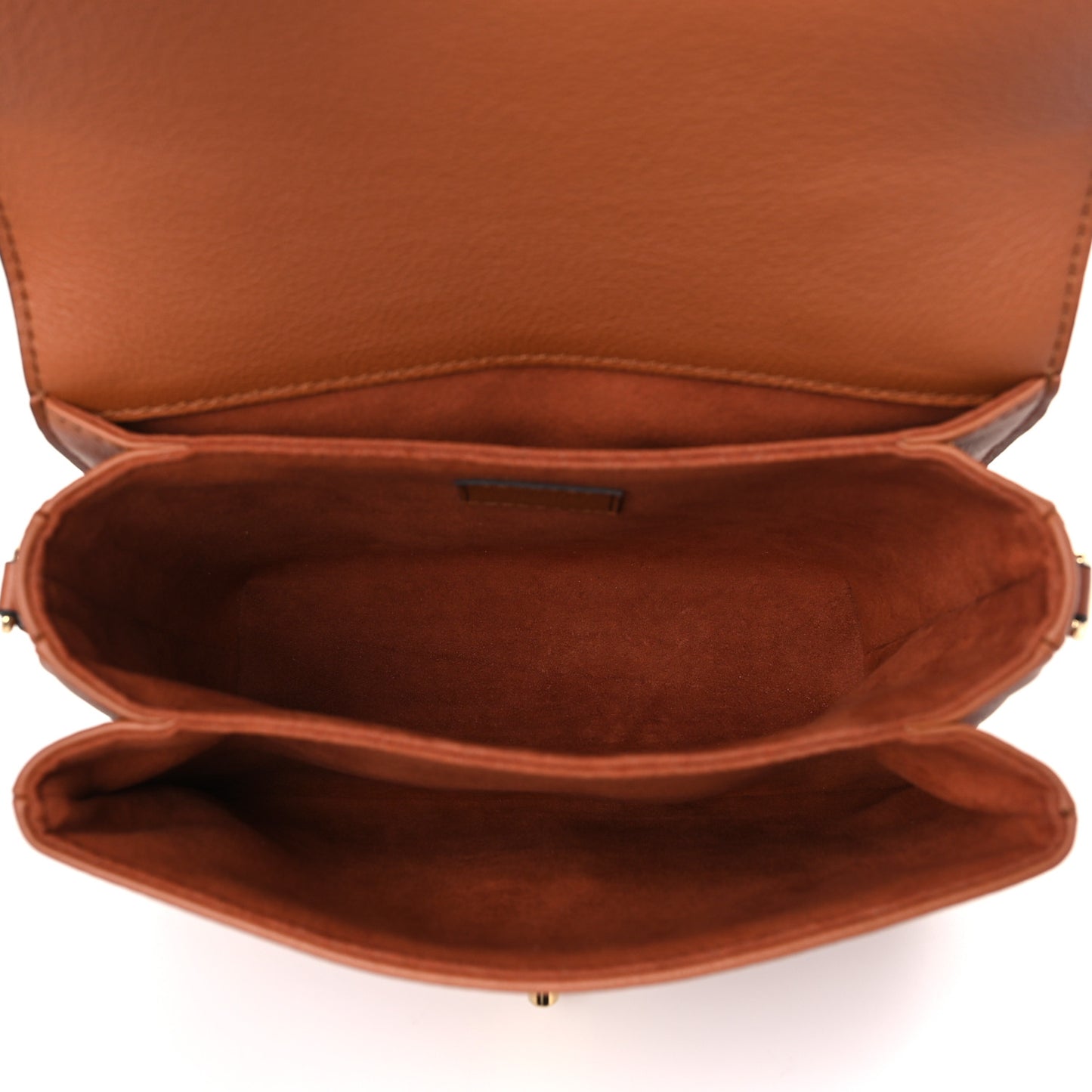 Grained Calfskin Lockme Oxford Cognac
